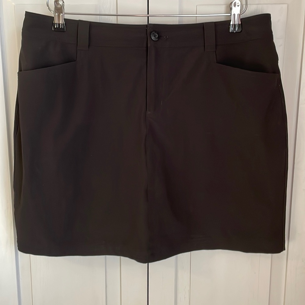 Eddie Bauer Black Lined Hiking Skirt With Pockets Size 12